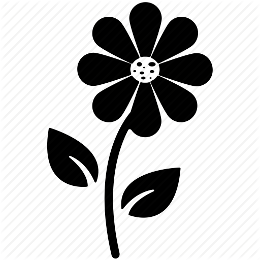 Pictures Of Black And White Flower Icon