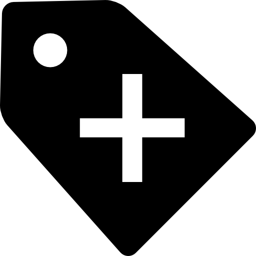 Extra Discounts Interface Commercial Symbol Of A Label With Plus