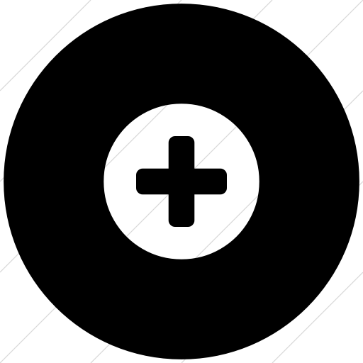 Flat Circle White On Black Bootstrap Font Awesome Plus