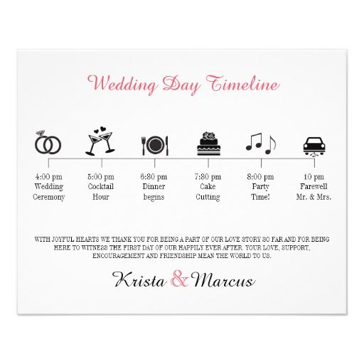 Icon Wedding Timeline Program In Icon Wedding