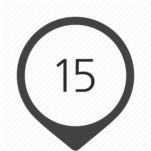 Fifteen, Number, Poi Icon