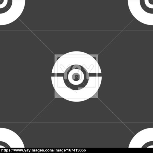 Pokeball Icon Sign Seamless Pattern On A Gray Background Vector