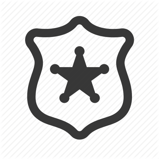 Crime, Government, Justice, Law, Police Badge, Raw, Simple Icon