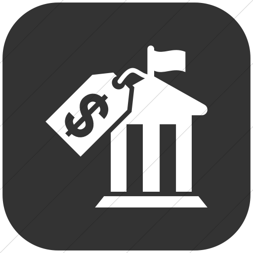 Flat Rounded Square White On Dark Gray Iconathon