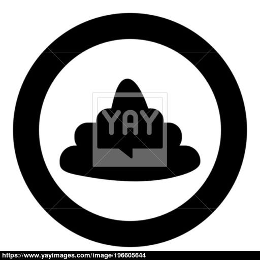 Poo Black Icon In Circle Vector Illustration Isolated Vector