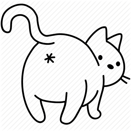 Animal, Ass, Butt, Cat, Feline, Pet, Poop Icon