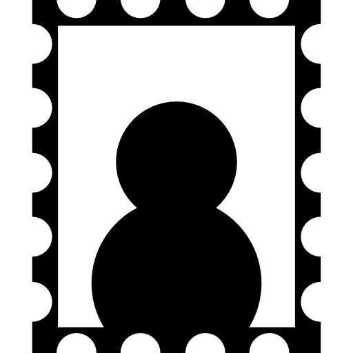 Postage Stamp With Person Close Up Silhouette Icons Free Download