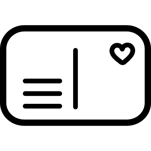 Postcard Rectangular Rounded Outline Icons Free Download