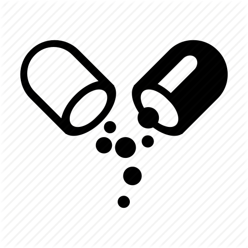 Break, Capsule, Drugs, Open, Pellets, Pill, Powder Icon