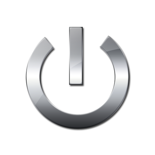 Metallic Power Button Icon
