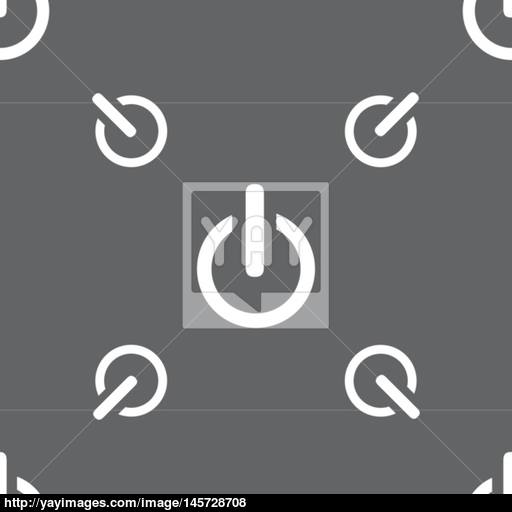 Power Sign Icon Switch Symbol Seamless Pattern On A Gray