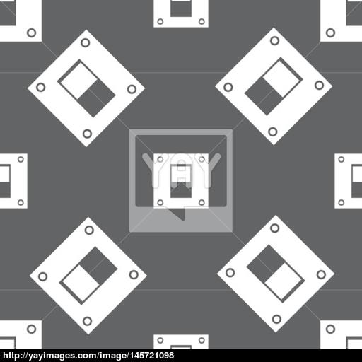 Power Switch Icon Sign Seamless Pattern On A Gray Background