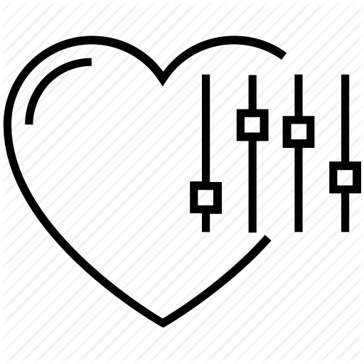 Configure, Customize, Equalizer, Heart, Personal Preferences Icon