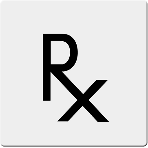Rx Symbol Black Arial White Button Clipart Image