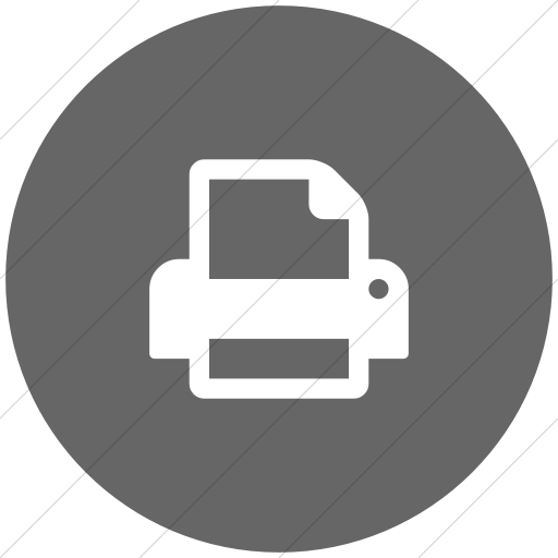 Flat Circle White On Gray Bootstrap Font Awesome Print Icon