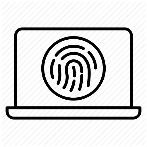 Display, Finger Print, Laptop, Monitor, Print, Screen, Technology Icon