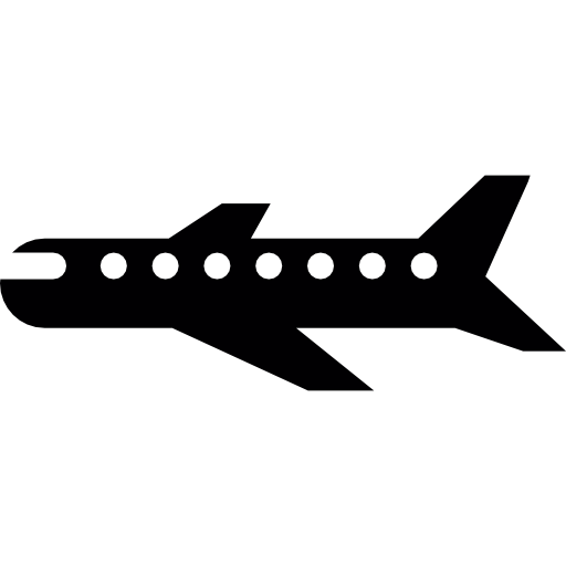 Commercial Airplane Silhouette Icons Free Download