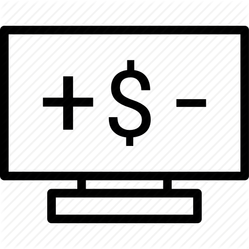 Computer, Dollar, Money, Monitor, Plus Minus, Profit Loss Icon