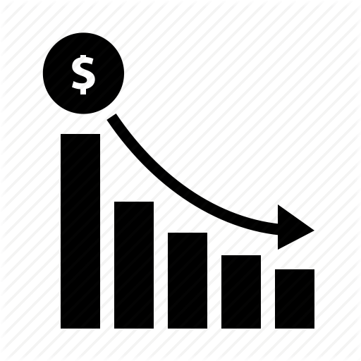 Arrow Down, Chart, Cost, Dollar, Fail, Fund, Graph, Loss