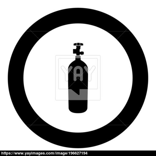 Propane Gas Cylinde Icon Black Color In Circle Vector