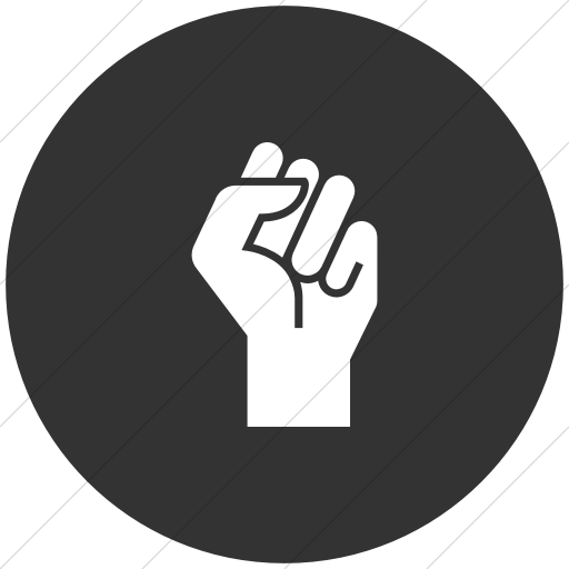 Flat Circle White On Dark Gray Iconathon Protest Icon