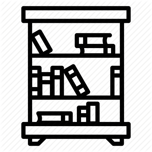 Bookcase, Bookshelf, Library, Public Library, School, Study Icon