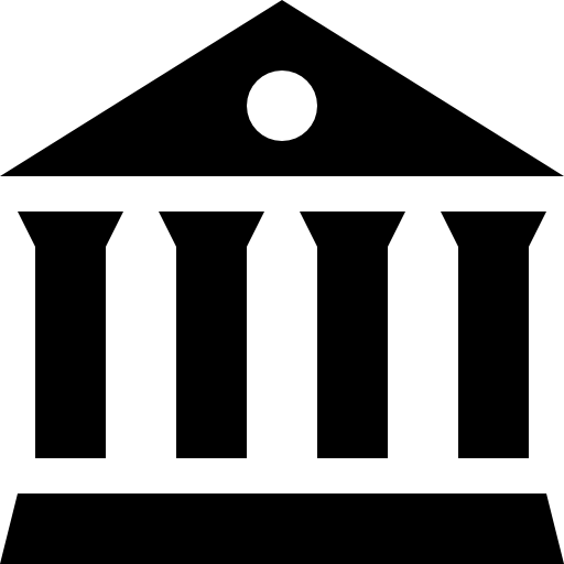 Public Library With Pillars Icons Free Download