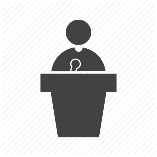 Audience, Microphone, Podium, Public, Speak, Speaker, Speech Icon