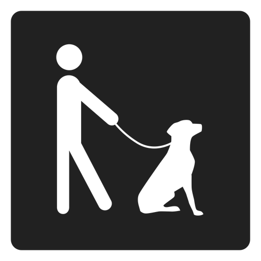 Man And A Dog Square Icon