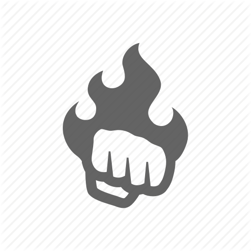 Fire, Fist, Hand, Hit, Power, Punch, Strike Icon