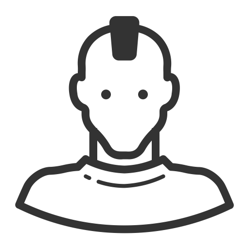 Glyph Avatar Mohawk Punk Man R, Glyph, Menu Icon Png And Vector