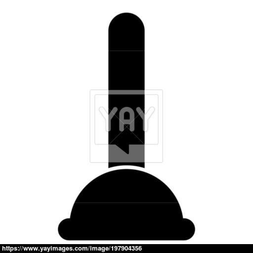 Toilet Plunger Sanitary Tools Household Cleaning Icon Black Color