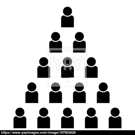 People Pyramid Icon Black Color Illustration Flat Style Simple
