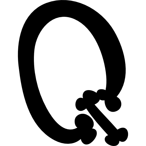 Halloween Bones Typography Q Letter