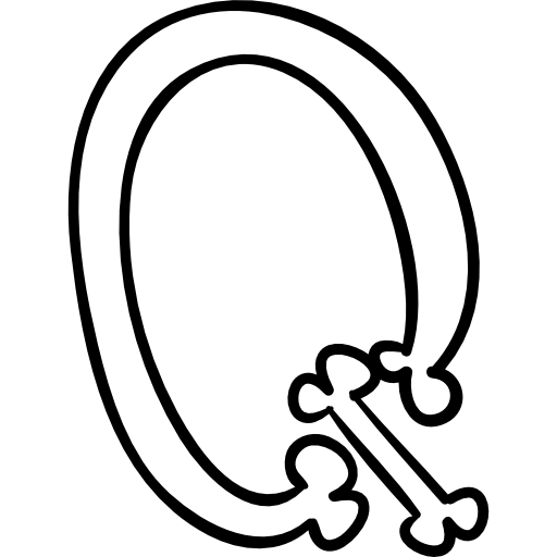Bones Outline Of Letter Q Icons Free Download
