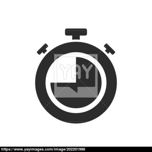 Isolated Stopwatch Icon Quarter To On A White Background Vector