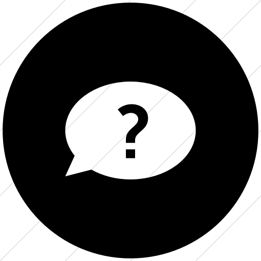 Flat Circle White On Black Raphael Bubble Question Mark
