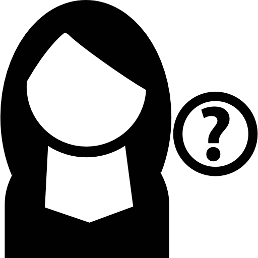 Female User With Long Hair And Question Mark