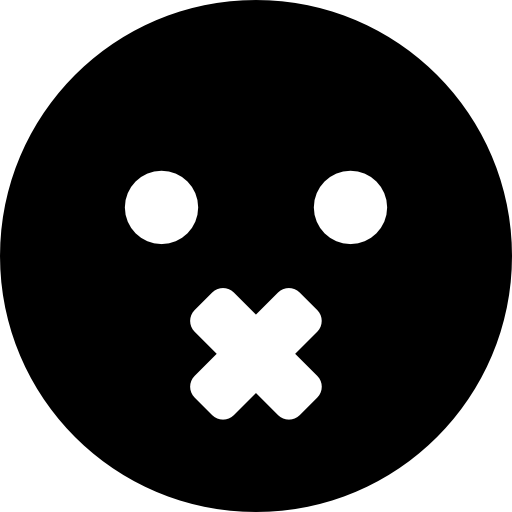 Face Of Silence With A Cross As Mouth Icons Free Download