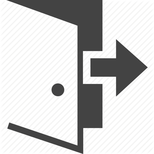 Door, Exit, Logout, Open, Out, Quit, Sign Out Icon
