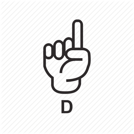 Alphabet, D, Deaf, Hand, Language, Letter, Sign Icon