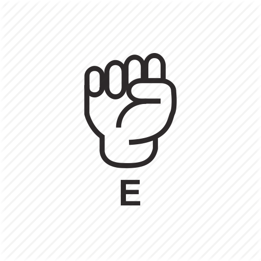 Alphabet, Deaf, E, Hand, Language, Letter, Sign Icon