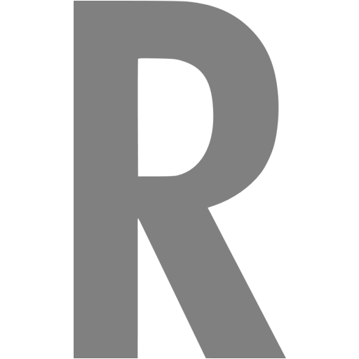 Gray Letter R Icon