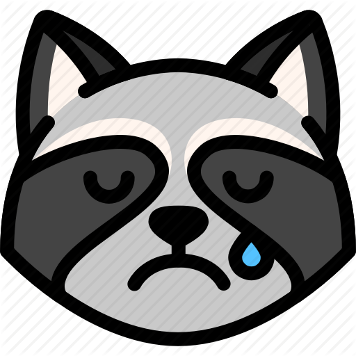 Cry, Emoji, Emotion, Expression, Face, Feeling, Raccoon Icon