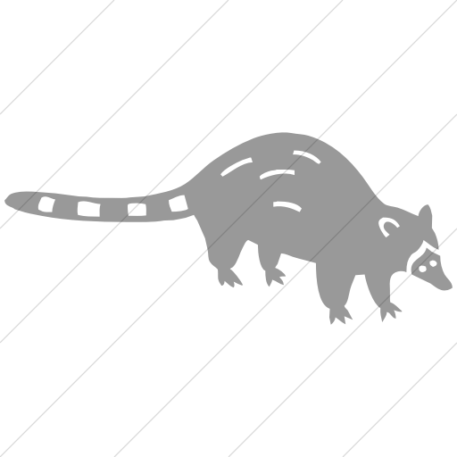 Simple Light Gray Animals Raccoon Icon