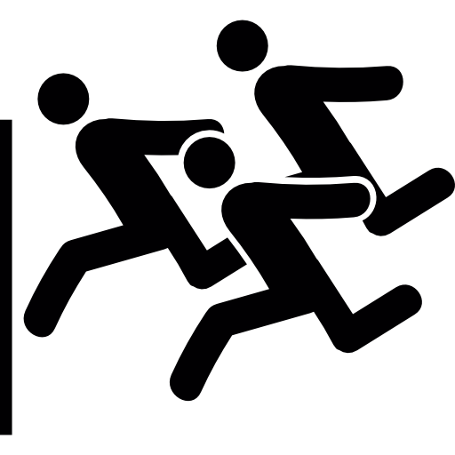 Silhouettes Of A Group Doing A Race Icons Free Download