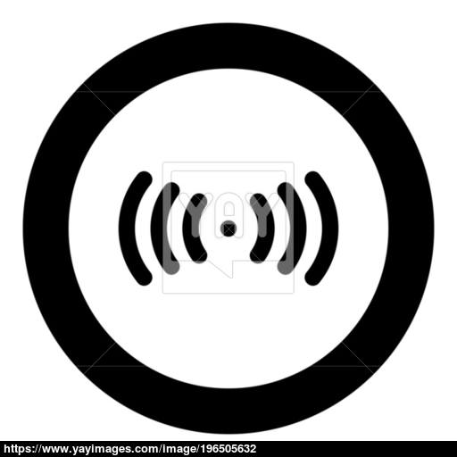 Radio Signal The Black Color Icon In Circle Or Round Vector