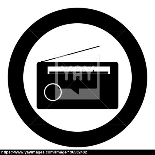 Radio Icon Black Color In Circle Or Round Vector