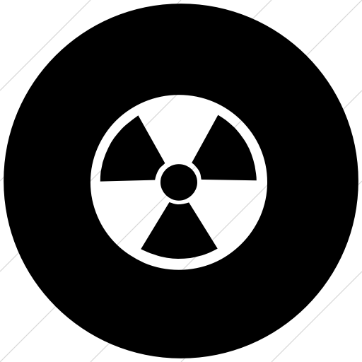 Flat Circle White On Black Classica Radioactive Icon