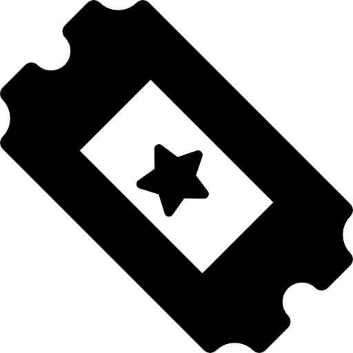 Cinema Ticket With A Star Icons Free Download